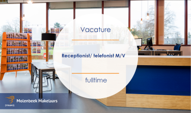 Vacature receptioniste/telefoniste/commercieel binnendienst medewerker