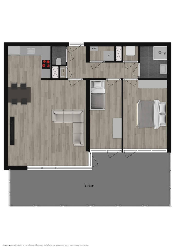Koning Willem Alexanderhof, Appartement Type B, bouwnummer: 17, Woudenberg
