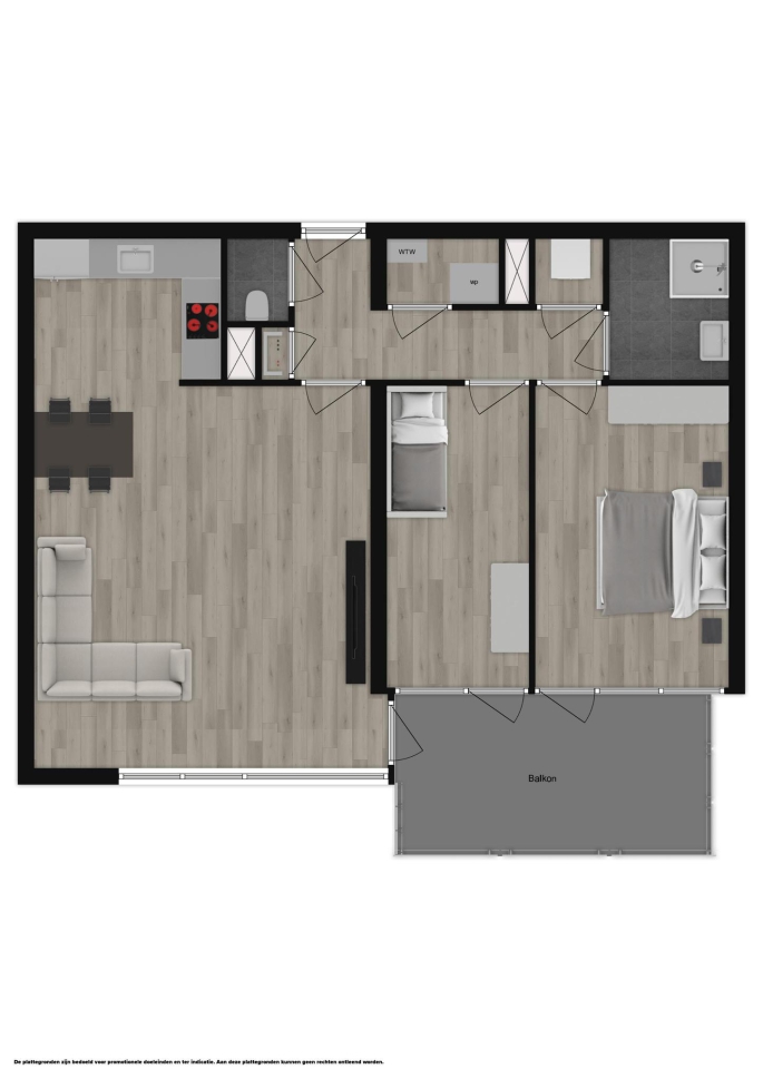 Koning Willem Alexanderhof, Appartement Type B, bouwnummer: 17, Woudenberg