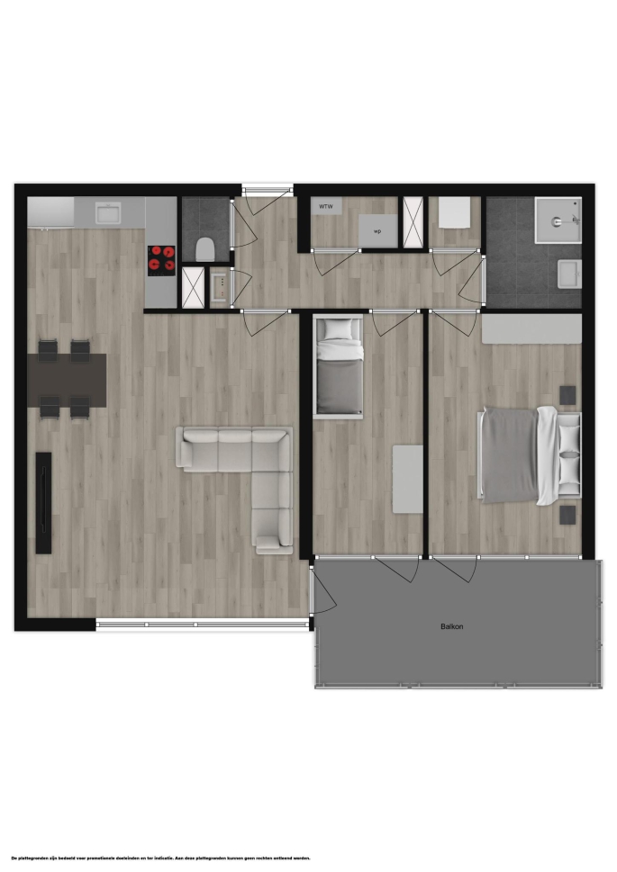 Koning Willem Alexanderhof, Appartement Type B, bouwnummer: 17, Woudenberg